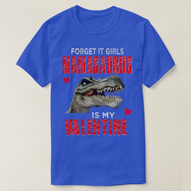Camiseta Meninos Dinossauro Dia de os namorados Engraçado M (Frente do Design)