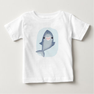 Camiseta Meninos do menino Bebê Tubarão Meninos do Oceano Q