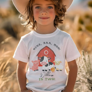 Camiseta Meninos “Dois” Fazenda Animais do Quintal Crianças