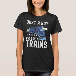 Camiseta Meninos Engraçados Apenas Um Menino Que Adora Tren