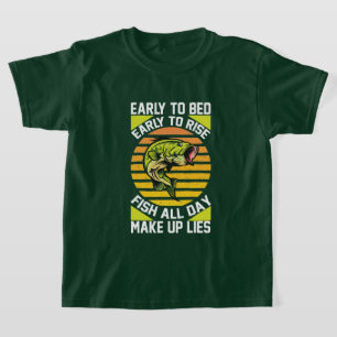 Camiseta Meninos engraçados mentiras de peixe palavras arte