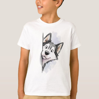 Camiseta Meninos Espiando Husky Siberiano
