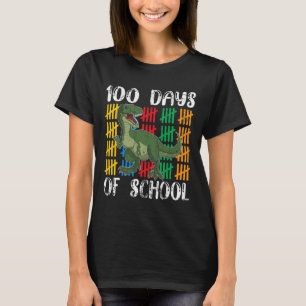 Camiseta Meninos Estudantes Dinossauros Oferecidos 100 Dias