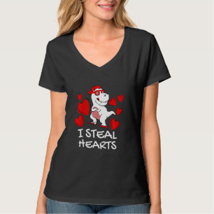 Camiseta Meninos Eu Roubo Corações Trex Dinossauro Menino V