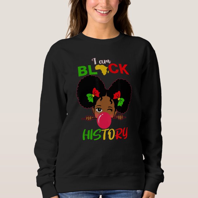 Camiseta Meninos Eu Sou A História Negra Menina Pequena Mel (Frente)