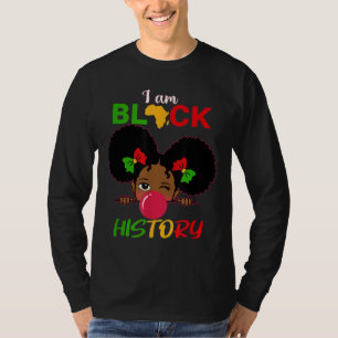 Camiseta Meninos Eu Sou A História Negra Menina Pequena Mel