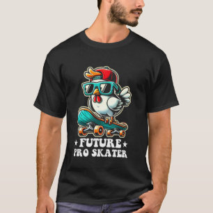 Camiseta Meninos Frango Em Um Skate Skater Garotos