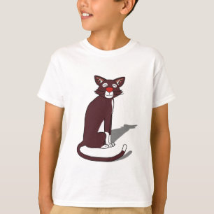 Camiseta Meninos Gato Marrom Fofo Diversão para