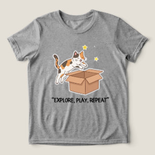 Camiseta Meninos Gato Saltitante Divertido