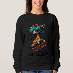 Camiseta Meninos Girafa Em Um Skate Skater Garotos
