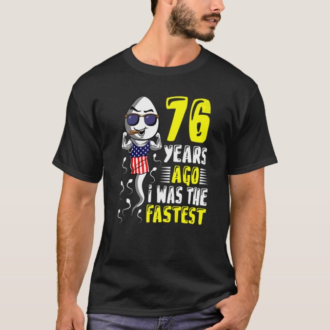 Camiseta Meninos Há 76 Anos Eu Era O 76.º Aniversário Mais  (Frente)