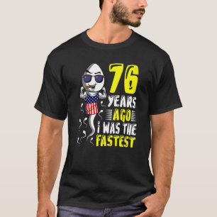Camiseta Meninos Há 76 Anos Eu Era O 76.º Aniversário Mais
