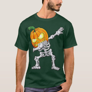Camiseta Meninos Halloween Dabbing Skeleton Assustador Jack