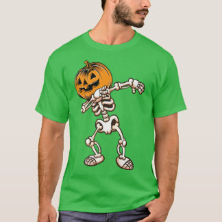 Camiseta Meninos Halloween Dabbing Skeleton Assustador Jack