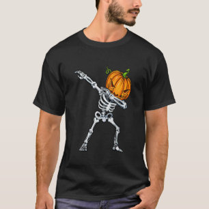 Camiseta Meninos Halloween Dabbing Skeleton Assustador Pump