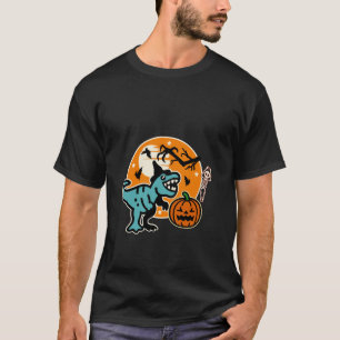 Camiseta Meninos Halloween Dinossaur Skeleton T rex Engraça