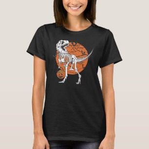 Camiseta Meninos Halloween Dinossaur Skeleton T Rex Scarpk
