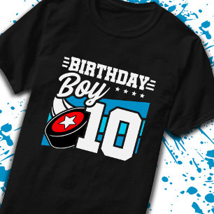 Camiseta Meninos Hockey Aniversário 10º Aniversário 10 Anos