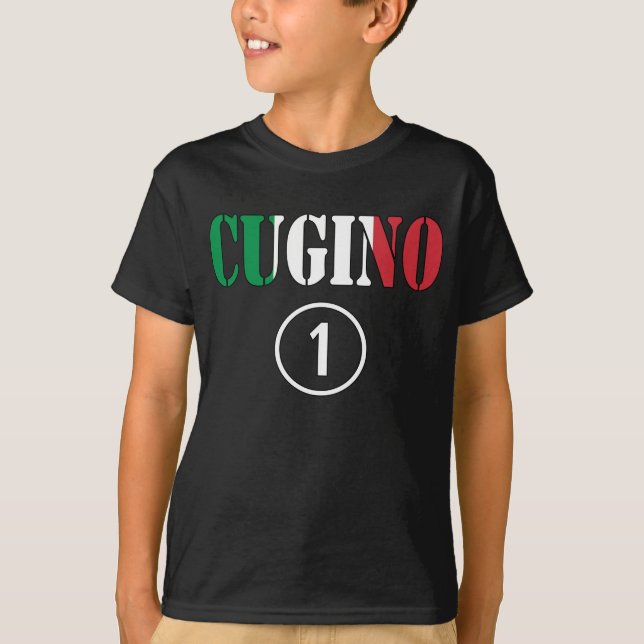 Camiseta Meninos italianos dos primos: ONU de Cugino Numero (Frente)