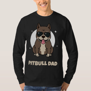 Camiseta Meninos Legal Pitbull Pai Gráfico Pitbull Cachorro