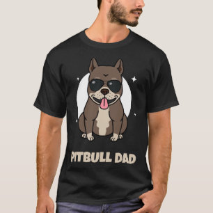 Camiseta Meninos Legal Pitbull Pai Gráfico Pitbull Cachorro