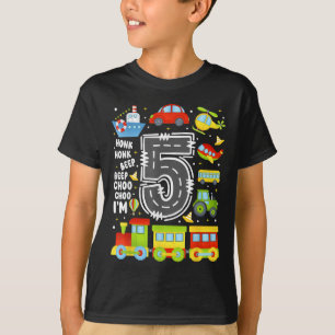 Camiseta Meninos Meninas Crianças de 5 Anos Transporte de A