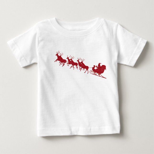 Camiseta Meninos Meninas Unisex Papais noeis de Natal Topo (Frente)