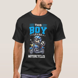 Camiseta Meninos Motocicleta De Criança Andando De Texugo D
