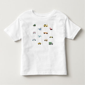 Camiseta Meninos Nome Monograma Transporte Padrão Carro Rou