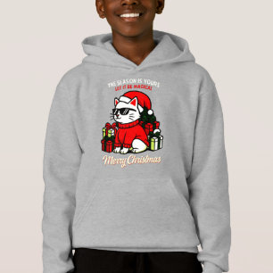 Camiseta Meninos Premium Cool Cat confortável inverno Natal