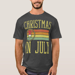 Camiseta Meninos Retro Xmas Árvore de gelo Light Beach Chri