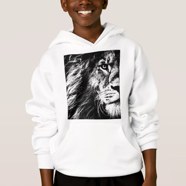 Camiseta Meninos Roupa de Fashion Hoodie Lion (Frente)