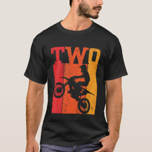 Camiseta Meninos segundo aniversário 2 Duas Bicicletas Moto