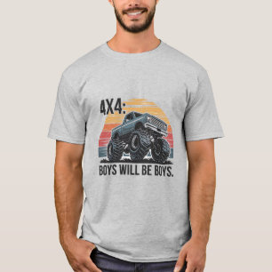Camiseta meninos serão meninos: Caminhão de Aventura 4x4
