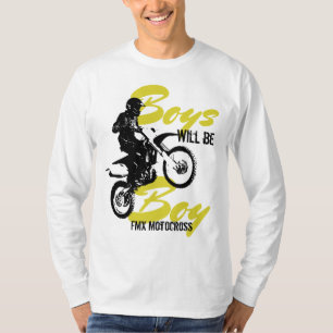 Camiseta Meninos serão rapazes FMX Motocross manga longa