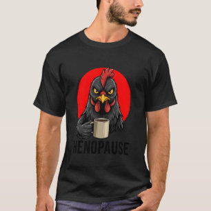 Camiseta Menopausa Engraçada Henopausa Retro Vintage Preto 