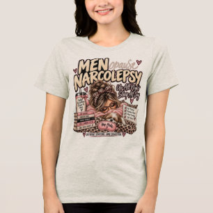 Camiseta Menopausa Narcolepsia em Tshirt Bege