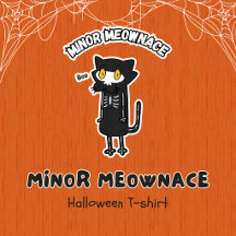 Menor Meownace Boo Esqueleto Assustador Gato Hallo