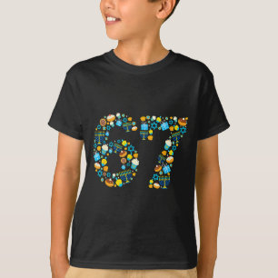 Camiseta Menorá de Hanukkah Dreidel 67 Seis Festivo Chanuka