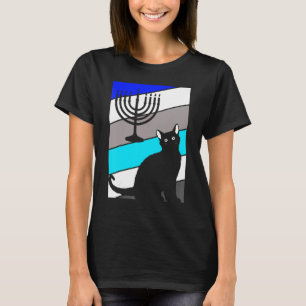 Camiseta Menorah de Gato Hanukkah Gatinho Fofo Chanukah Jud