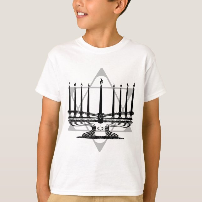 Camiseta Menorah e estrela (Frente)