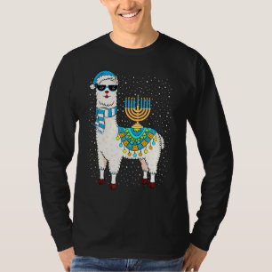 Camiseta Menorah Hanukkah Lhama Alpaca Fofo Chanukah