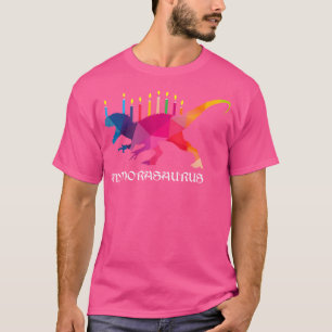 Camiseta Menorasauro Engraçado Hanukkah Menorah Dinossauro
