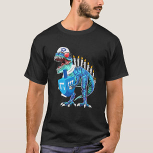 Camiseta Menorasaurus Rex Dinosaur T - Rex Hanukkah Para