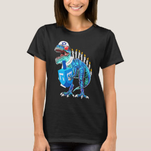 Camiseta Menorasaurus Rex Dinossauro Rex Hanukkah Para Meni