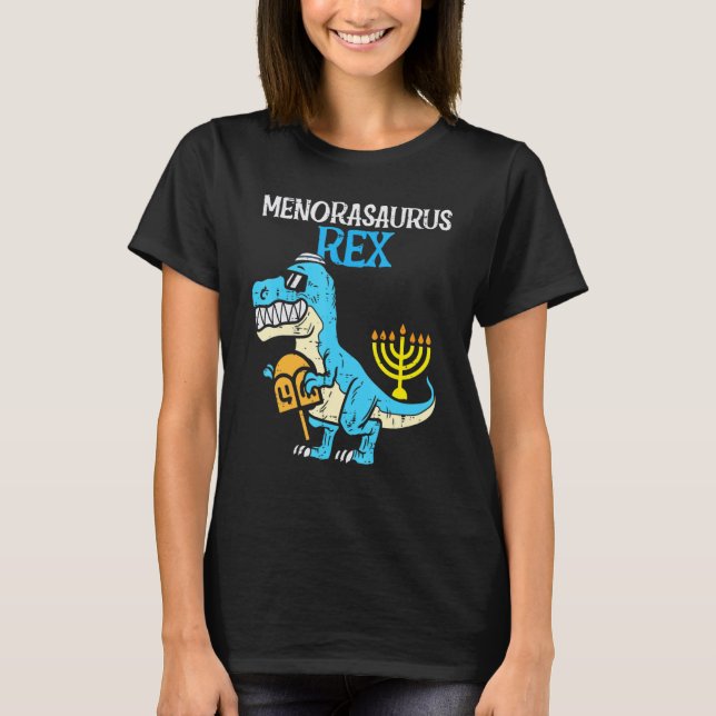 Camiseta Menorasaurus Rex Jew Dino Trex Toddler Boys Hanukk (Frente)