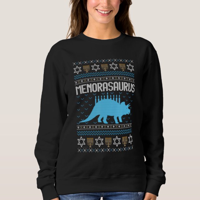 Camiseta menorasaurus rex rex dinosaur happy hanukkah chris (Frente)