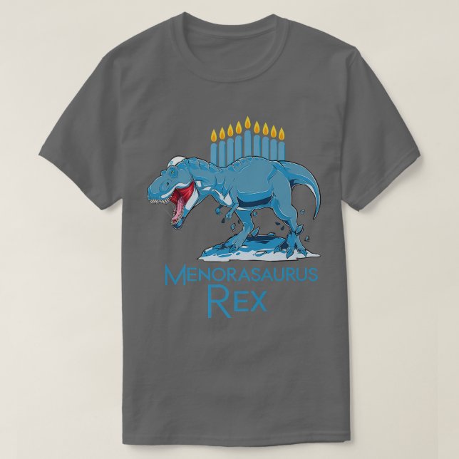 Camiseta Menorasaurus Rex Shirt T Rex Dinossaur Hanukkah Ch (Frente do Design)