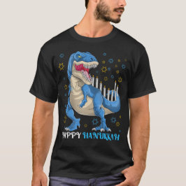 Camiseta Menorasaurus Rex T Rex Dinossauro Hanukkah