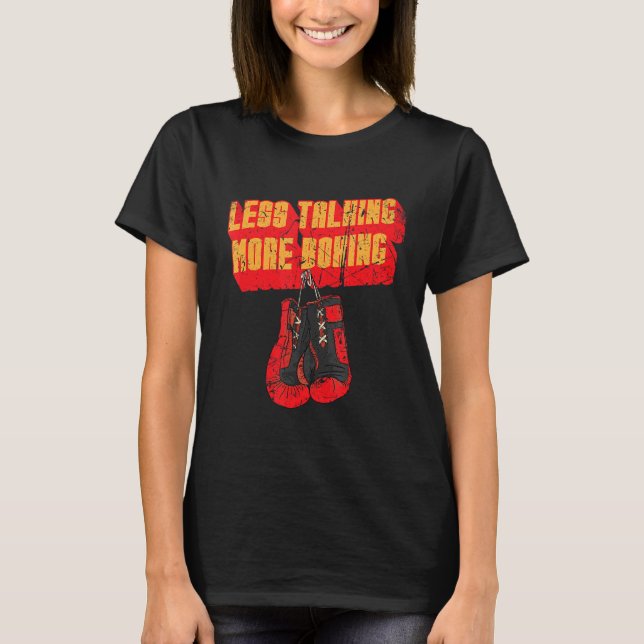 Camiseta Menos Conversando Mais Luvas De Boxer Gym Boxing (Frente)